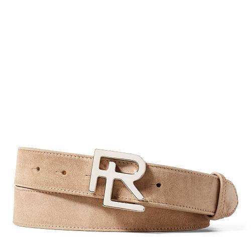 Ralph Lauren Rl Suede Belt Bronze
