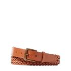 Ralph Lauren Braided Vachetta Leather Belt Whiskey