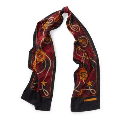 Ralph Lauren Crest Silk Scarf Red