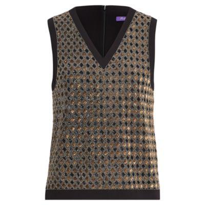 Ralph Lauren Daphne Beaded Sweater Vest Black