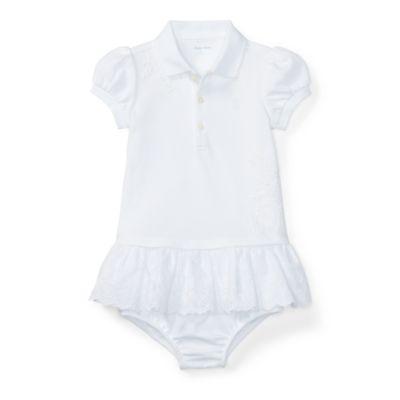 Ralph Lauren Eyelet Polo Dress & Bloomer White 3m