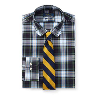Ralph Lauren Slim Fit Plaid Poplin Shirt 2732 Forest/yelow Multi
