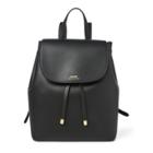 Ralph Lauren Drawstring Leather Backpack Black/crimson