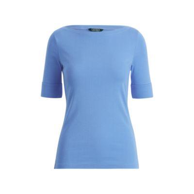 Ralph Lauren Cotton Boatneck T-shirt Enchanted Blue Sp