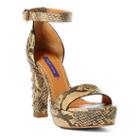 Ralph Lauren Arley Python Sandal Rl Tan