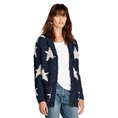 Ralph Lauren Denim & Supply Boyfriend Shawl Cardigan Dark Blue Multi