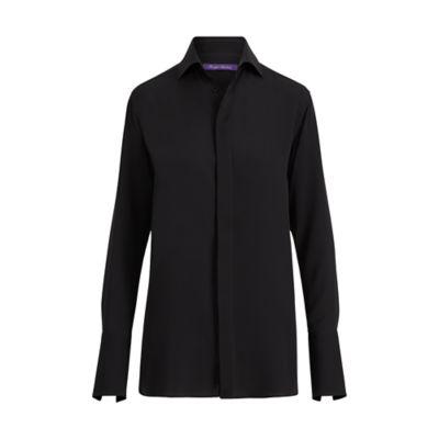Ralph Lauren Thompson Silk Georgette Shirt Black