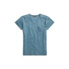Ralph Lauren Indigo Cotton Pocket T-shirt Washed Blue Indigo