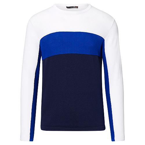 Ralph Lauren Rlx Golf Cotton-blend Crewneck Sweater Navy/sapphire Star/wht