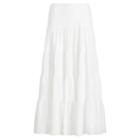 Ralph Lauren Lauren Petite Tiered Cotton Maxiskirt White