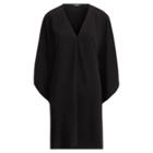 Ralph Lauren Matte Crepe Shift Dress Polo Black Xsp