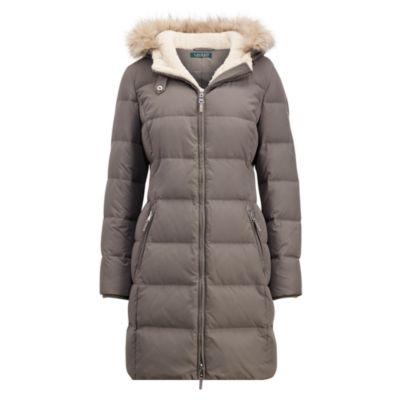 Ralph Lauren Quilted Down Coat Gray