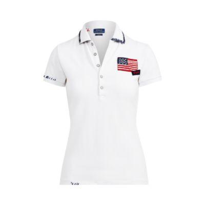 Ralph Lauren Slim Fit Americana Mesh Polo White