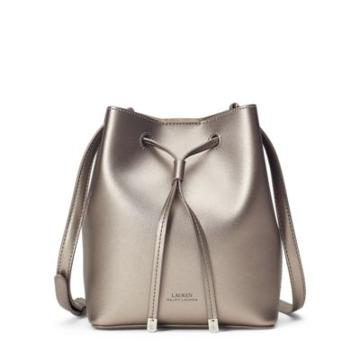 Ralph Lauren Leather Debby Drawstring Bag Twilight/porcini