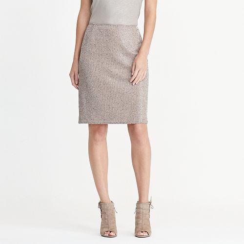 Ralph Lauren Lauren Beaded Pencil Skirt Truffle