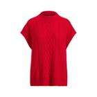 Ralph Lauren Cable Wool Cap-sleeve Sweater Lipstick Red