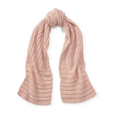 Ralph Lauren Chunky Garter Stitch Scarf Pale Rose