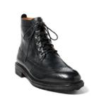 Ralph Lauren Nickson Wingtip Leather Boot Black