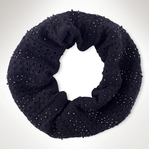 Ralph Lauren Lauren Beaded Funnel Scarf Black