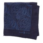 Polo Ralph Lauren Paisley Linen Pocket Square Indigo