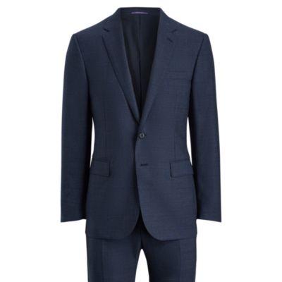 Ralph Lauren Windowpane Wool Suit Navy And Black