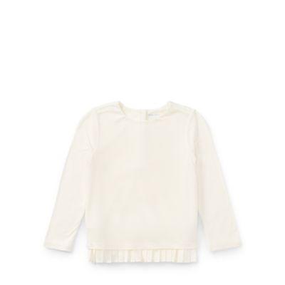 Ralph Lauren Pleated-hem Jersey Top Olympia Cream 3m