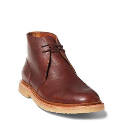 Ralph Lauren Karlyle Leather Chukka Boot Deep Saddle Tan