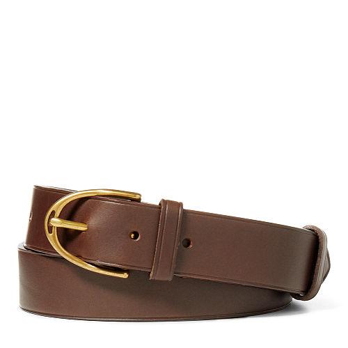 Polo Ralph Lauren Vachetta Leather Dress Belt Dark Brown