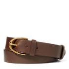 Polo Ralph Lauren Vachetta Leather Dress Belt Dark Brown