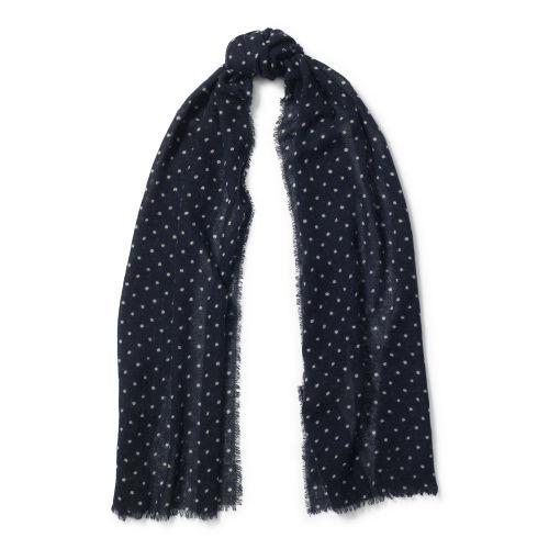 Ralph Lauren Lauren Polka-dot Wool Scarf Rockies Blue Heather