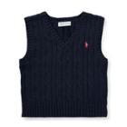 Ralph Lauren Cable-knit Cotton Vest Hunter Navy 18m