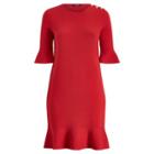 Ralph Lauren Ruffled Cotton-blend Dress Crimson