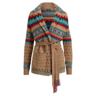 Ralph Lauren Fair Isle Wool-blend Cardigan Tan Multi