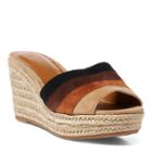 Ralph Lauren Lauren Karlia Stripe Suede Espadrille Safari Tan Multi