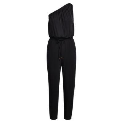 Ralph Lauren Jersey One-shoulder Jumpsuit Polo Black