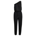 Ralph Lauren Jersey One-shoulder Jumpsuit Polo Black