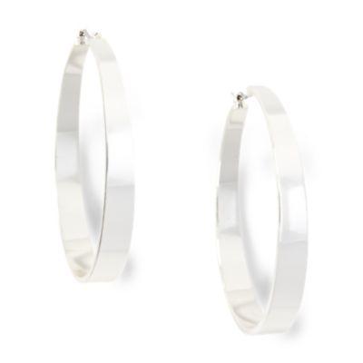 Ralph Lauren Tapered Silver Hoop Earrings Silver
