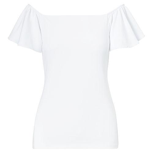 Ralph Lauren Lauren Petite Jersey Off-the-shoulder Top White