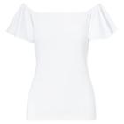 Ralph Lauren Lauren Petite Jersey Off-the-shoulder Top White