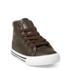 Ralph Lauren Slater Mid-top Sneaker Chocolate Tumbled