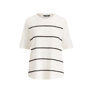 Ralph Lauren Striped Jersey Top Mascarpone Cream
