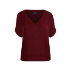 Ralph Lauren Silk Georgette V-neck Top Wine