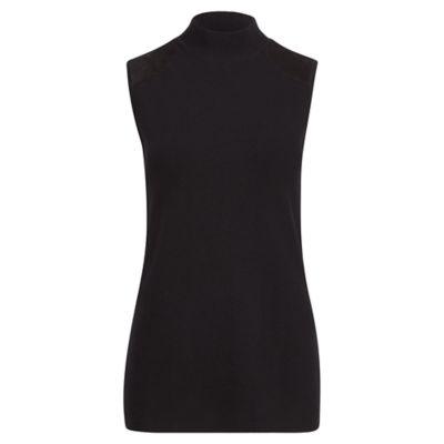 Ralph Lauren Suede-trim Sleeveless Sweater Black
