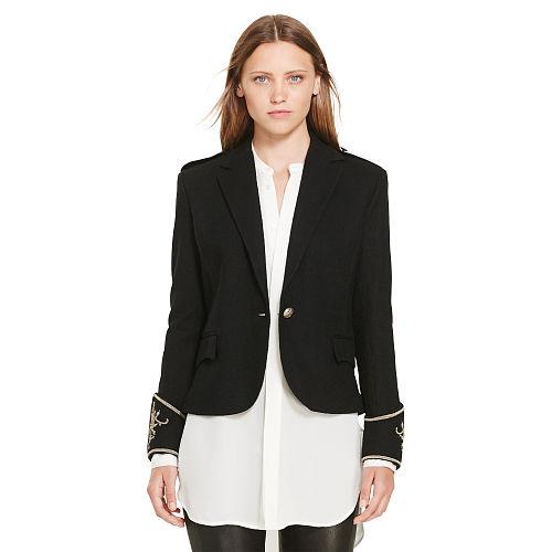 Polo Ralph Lauren Wool Peplum Blazer Polo Black