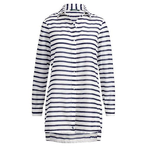 Ralph Lauren Lauren Striped Cotton Cover-up White/navy