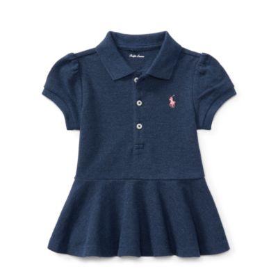 Ralph Lauren Cotton Mesh Polo Shirt Indigo Blue Heather 3m