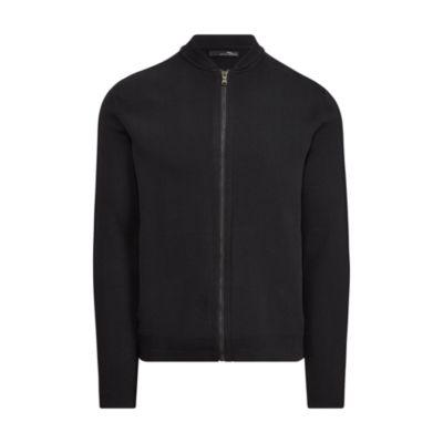 Ralph Lauren Cotton-blend Full-zip Sweater Polo Black