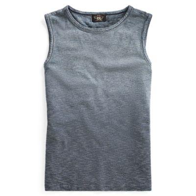 Ralph Lauren Indigo Cotton Jersey Tank Dark Blue Indigo Greige