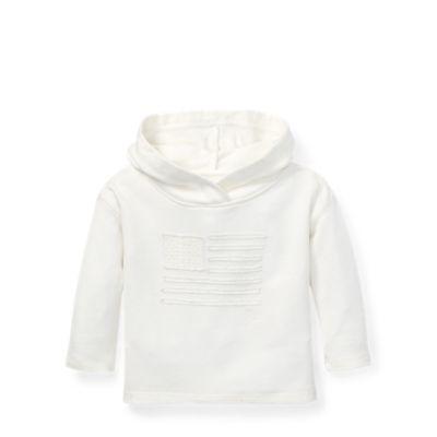 Ralph Lauren Flag French Terry Hoodie Deckwash White 6m