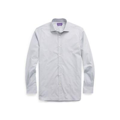Ralph Lauren Windowpane Shirt Grey And White